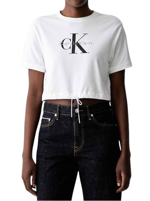 T-shirt crop con coulisse Calvin Klein Jeans | LV047G288GYAF